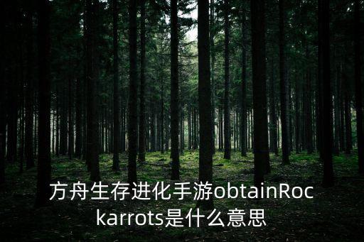 方舟生存进化手游obtainRockarrots是什么意思