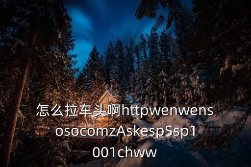 怎么拉车头啊httpwenwensosocomzAskespSsp1001chww