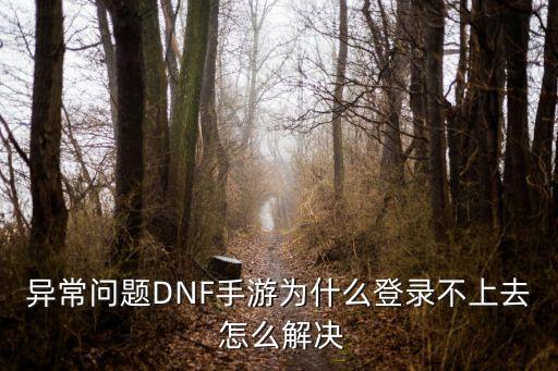 异常问题DNF手游为什么登录不上去 怎么解决