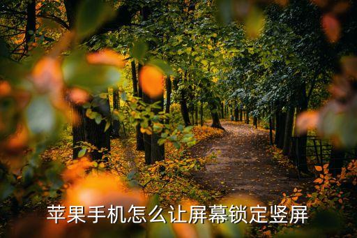 苹果手机怎么让屏幕锁定竖屏