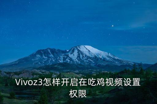 Vivoz3怎样开启在吃鸡视频设置权限