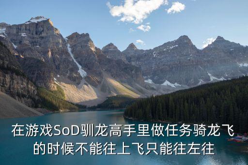 在游戏SoD驯龙高手里做任务骑龙飞的时候不能往上飞只能往左往