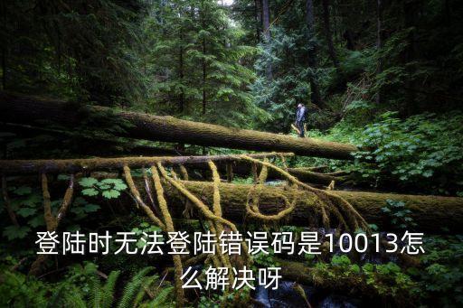 登陆时无法登陆错误码是10013怎么解决呀