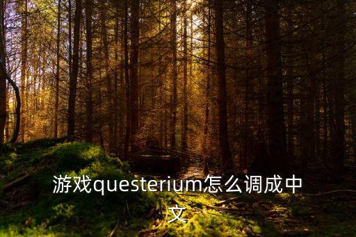 游戏questerium怎么调成中文