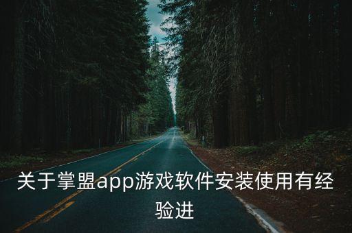 关于掌盟app游戏软件安装使用有经验进