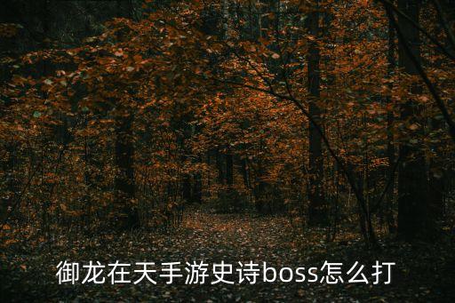 御龙在天手游史诗boss怎么打