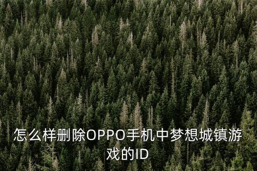 怎么样删除OPPO手机中梦想城镇游戏的ID