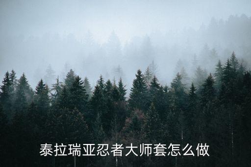 泰拉瑞亚忍者大师套怎么做