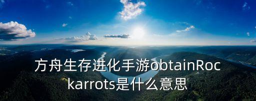 方舟生存进化手游obtainRockarrots是什么意思