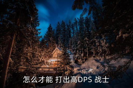 怎么才能 打出高DPS 战士