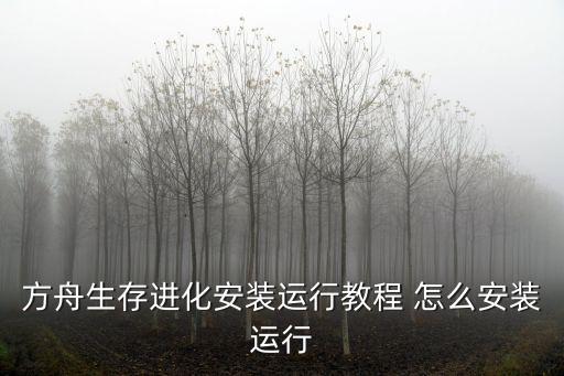 方舟生存进化安装运行教程 怎么安装运行