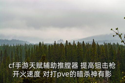 cf手游助攻怎么样，cf手游天赋辅助推膛器 提高狙击枪开火速度 对打pve的暗杀神有影