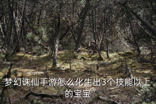 梦幻诛仙手游怎么化生出3个技能以上的宝宝