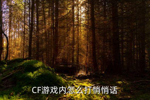 CF游戏内怎么打悄悄话