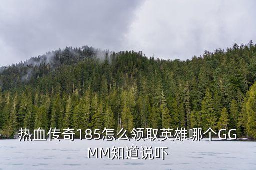 热血传奇185怎么领取英雄哪个GGMM知道说吓