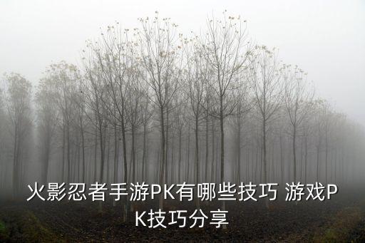 火影忍者手游实力对决怎么玩，火影忍者手游PK有哪些技巧 游戏PK技巧分享