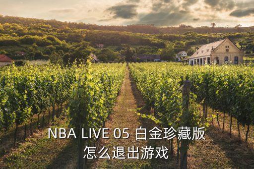 NBA LIVE 05 白金珍藏版怎么退出游戏