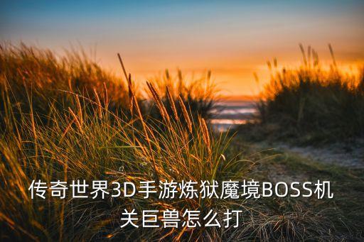 传奇世界3D手游炼狱魔境BOSS机关巨兽怎么打