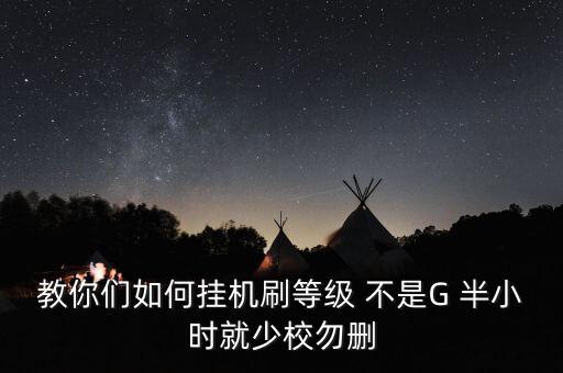 教你们如何挂机刷等级 不是G 半小时就少校勿删