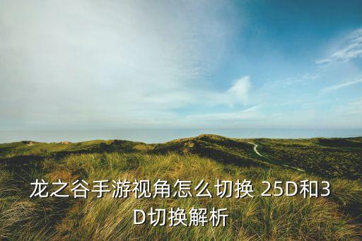 龙之谷手游视角怎么切换 25D和3D切换解析