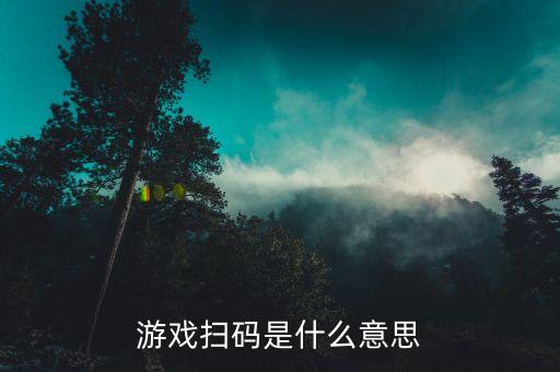 游戏扫码是什么意思