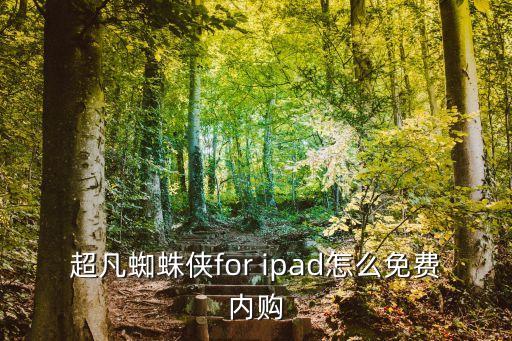 超凡蜘蛛侠for ipad怎么免费内购