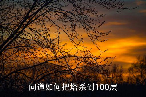 问道如何把塔杀到100层