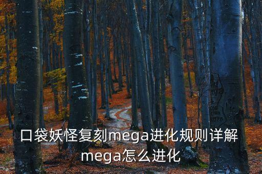 口袋妖怪复刻mega进化规则详解 mega怎么进化