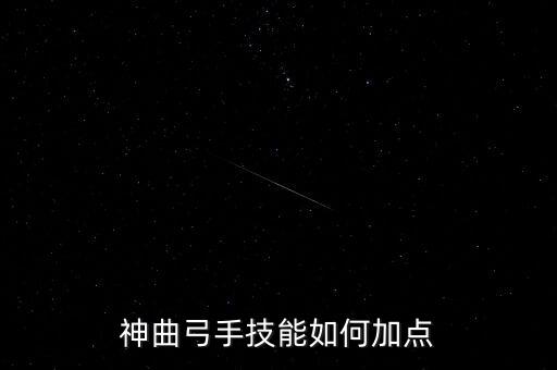 神曲弓手技能如何加点