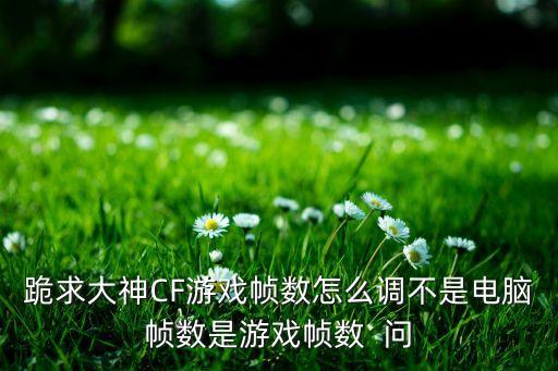 跪求大神CF游戏帧数怎么调不是电脑帧数是游戏帧数  问