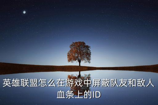 英雄联盟怎么在游戏中屏蔽队友和敌人血条上的ID