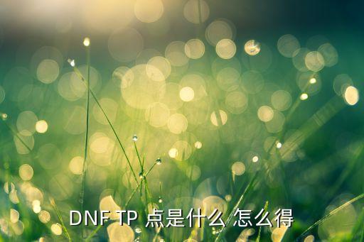 dnf韩服手游tp点怎么获得，DNF TP 点是什么 怎么得