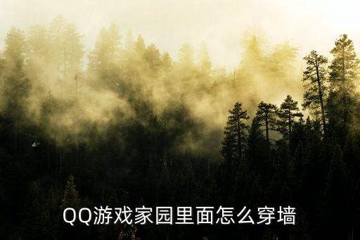 QQ游戏家园里面怎么穿墙