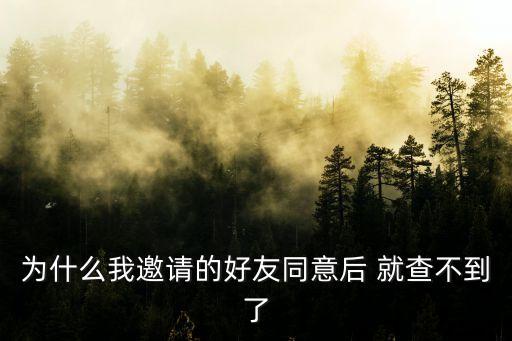 为什么我邀请的好友同意后 就查不到了