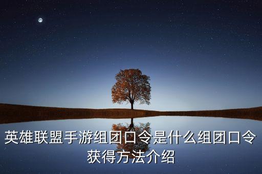 英雄联盟手游组团口令是什么组团口令获得方法介绍