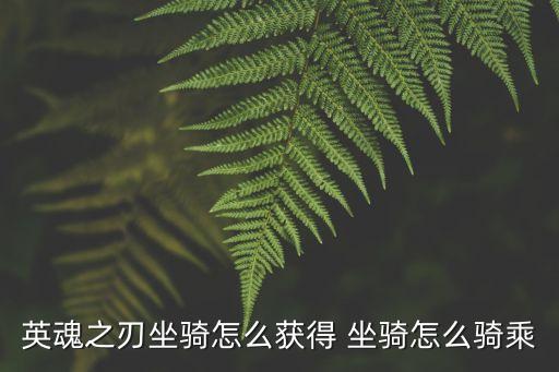 英魂之刃坐骑怎么获得 坐骑怎么骑乘