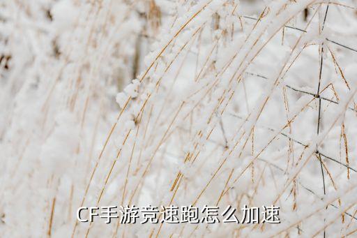 CF手游竞速跑怎么加速