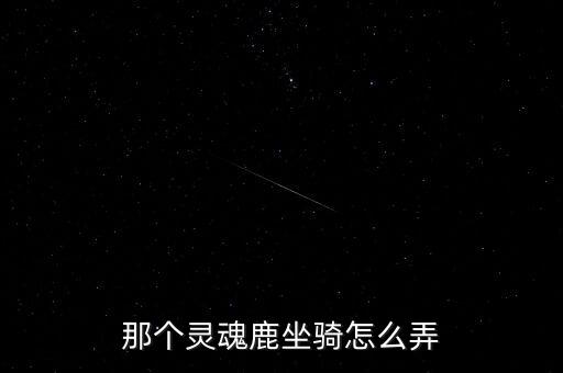 那个灵魂鹿坐骑怎么弄