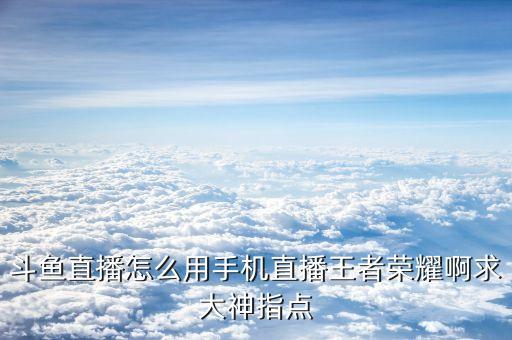 斗鱼直播怎么用手机直播王者荣耀啊求大神指点