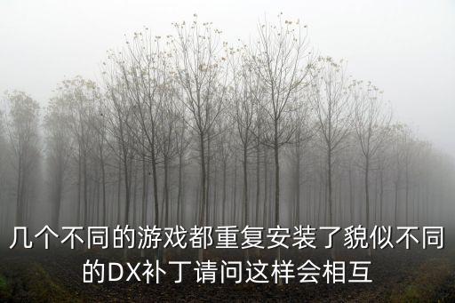 几个不同的游戏都重复安装了貌似不同的DX补丁请问这样会相互